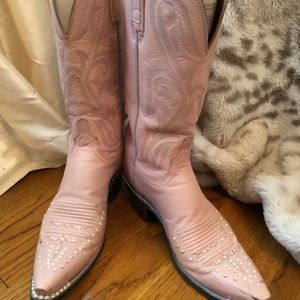 Lucchese Pink Rhinestone Western Boots